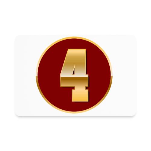 Number 4 in Gold Varsity Font - Rectangle Magnet