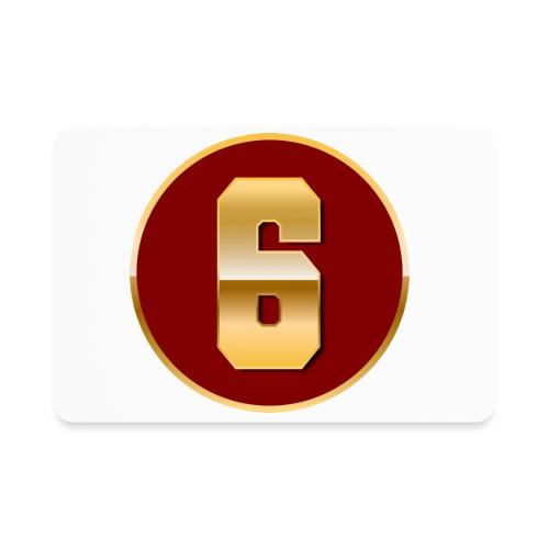 Number 6 in Gold Varsity Font - Rectangle Magnet