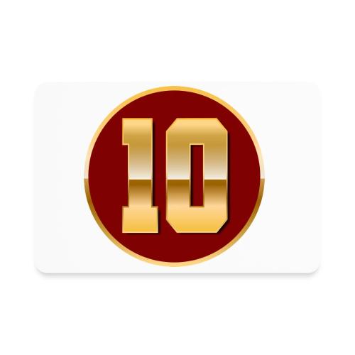 Number 10 in Gold Varsity Font - Rectangle Magnet