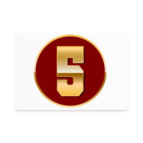 Number 5 in Gold Varsity Font - Rectangle Magnet