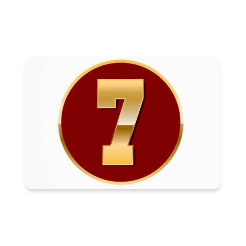 Number 7 in Gold Varsity Font - Rectangle Magnet