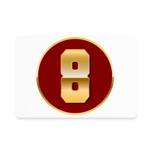 Number 8 in Gold Varsity Font - Rectangle Magnet