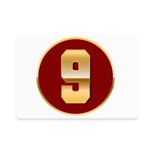 Number 9 in Gold Varsity Font - Rectangle Magnet