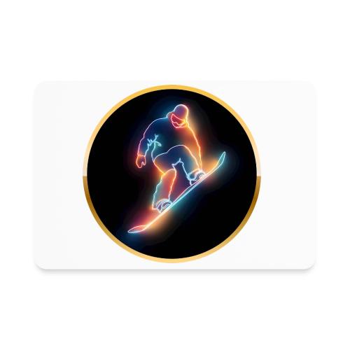 Golden Neon Snowboard - Rectangle Magnet