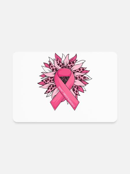 Breast Cancer Awareness Pink Ribbon Sunflower - Rectangle Magnet - white