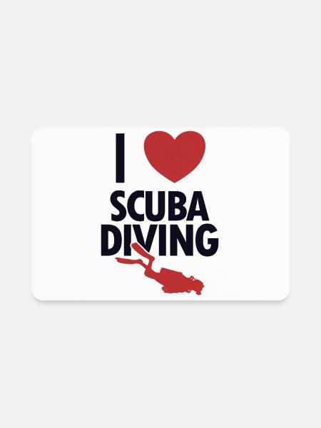 I love Scuba Diving Underwater Technical Scuba - Rectangle Magnet - white - Front