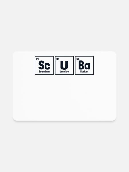Scuba Periodic Table Of Elements Technical Scuba - Rectangle Magnet - white - Front