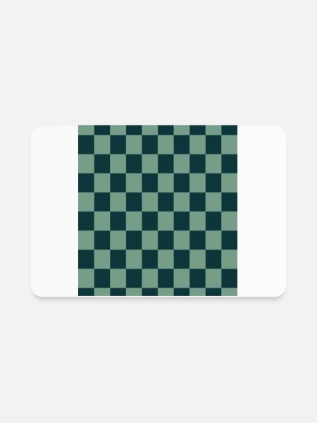 Green Checkered Classic Big Checkerboard Pattern - Rectangle Magnet - white - Front