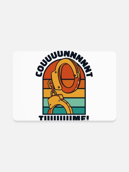 Retro Count Time Prison Guard Jail Guard - Rectangle Magnet - white - Front