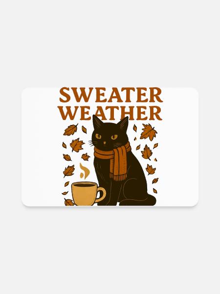 Autumn Cat - Rectangle Magnet - white - Front