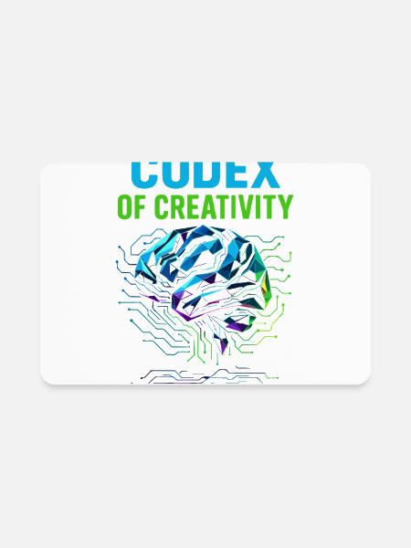 Codex of Creativity – Tech Brain Art Design - Rectangle Magnet - white - Front