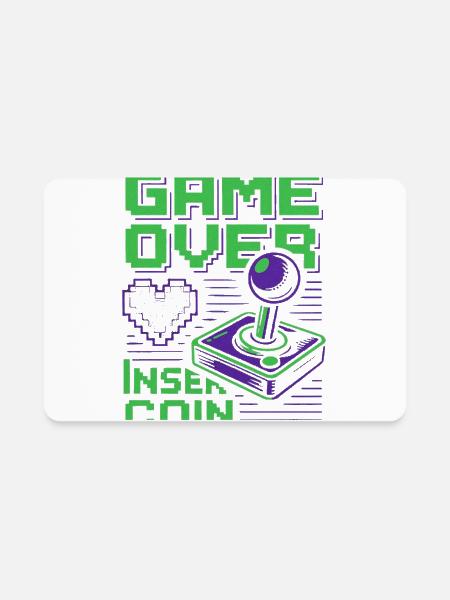 Retro Arcade Game Over Pixel Joy - Rectangle Magnet - white - Front