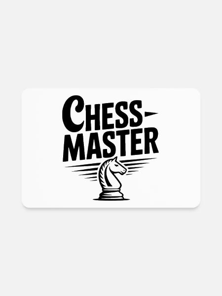 Chess Master Knight - Rectangle Magnet - white - Front