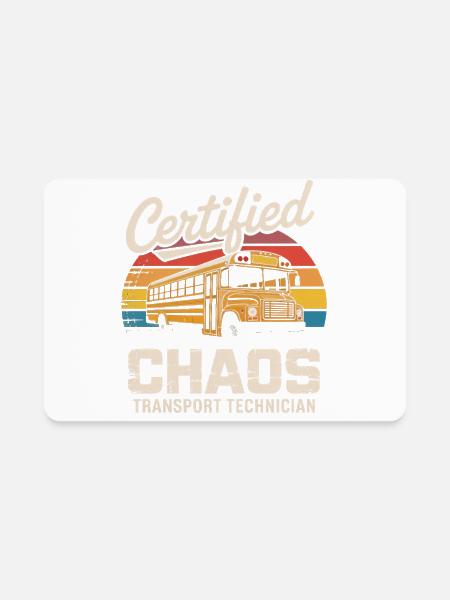Chaos Transport Technician Funny School Bus Driver - Rectangle Magnet - white - Front