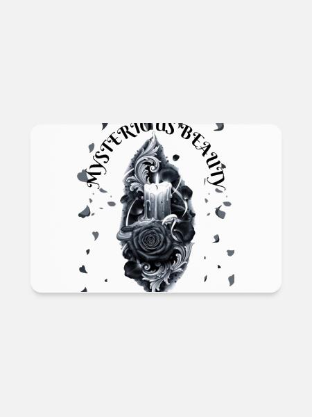 Mysterious Beauty Gothic Rose Candle - Rectangle Magnet - white - Front