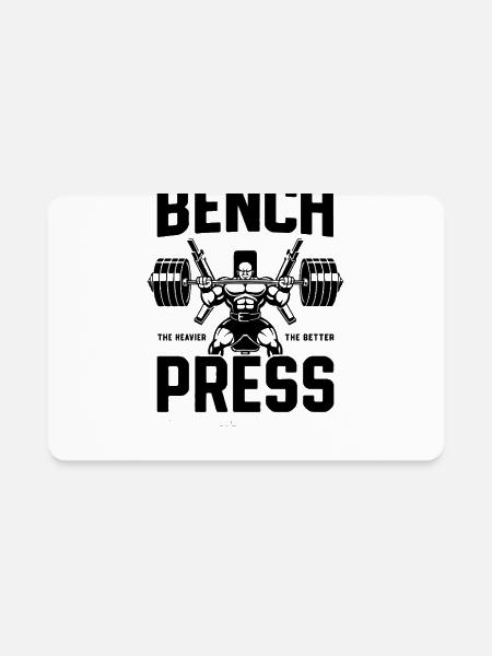 Bench Press Weights Graphic - Rectangle Magnet - white - Front