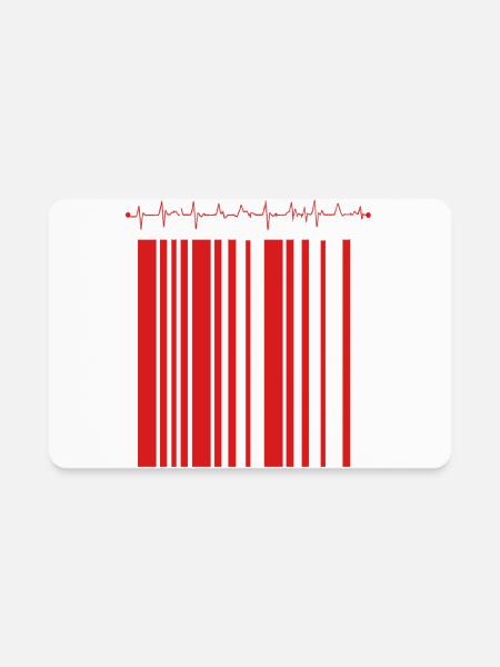 Emergency Barcode Pulse - Rectangle Magnet - white - Front