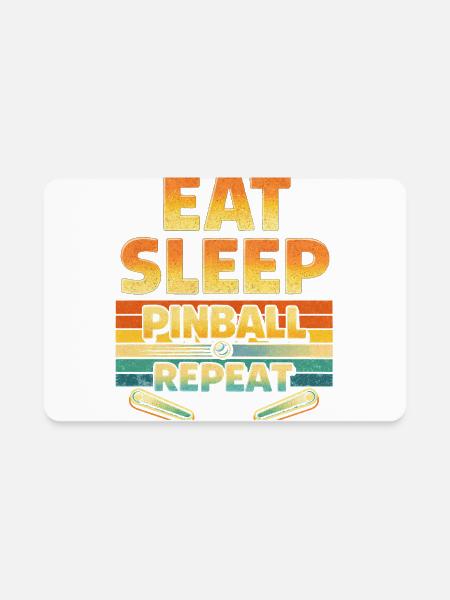 Pinball Eat Sleep Pinball - Rectangle Magnet - white - Front