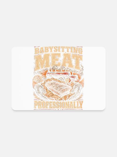 BBQ Competition Babysitting Meat Professionally - Rectangle Magnet - white - Front