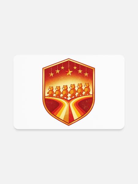 Bear Parade Shield - Rectangle Magnet - white - Front