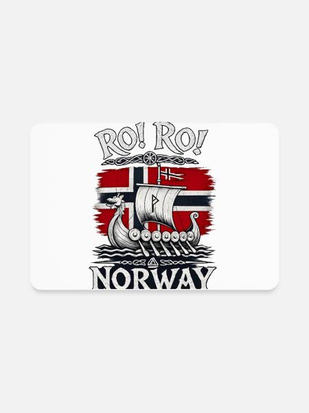 Ro! Ro! Norway Viking Longship | Nordic Heritage & - Rectangle Magnet - white - Front