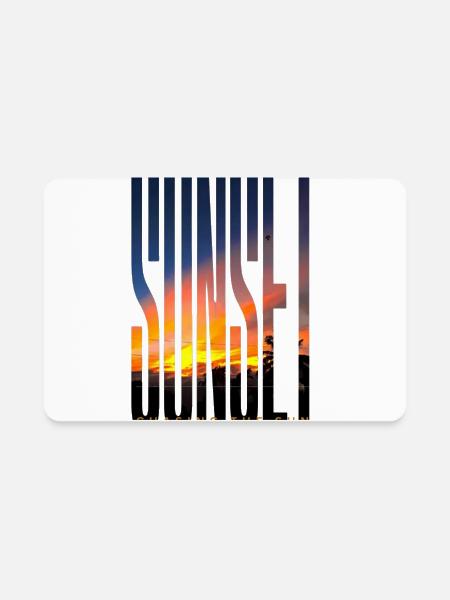 Chasing The Sun Tropical Sunset Typography - Rectangle Magnet - white - Front