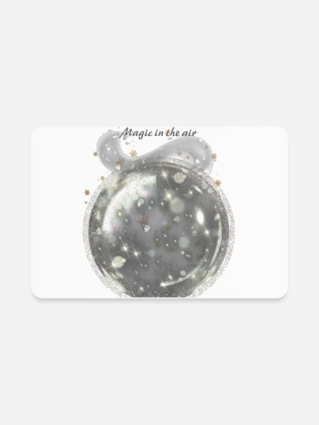 Magic in the Air Glowing Crystal Ball Design - Rectangle Magnet - white - Front