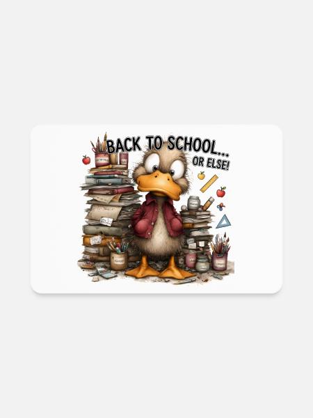 Funny_Fowl_Warning_New_Term_Vibe - Rectangle Magnet - white - Front