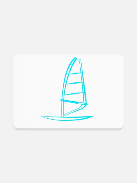 Windsurfing Water Sports Surfer - Rectangle Magnet - white - Front