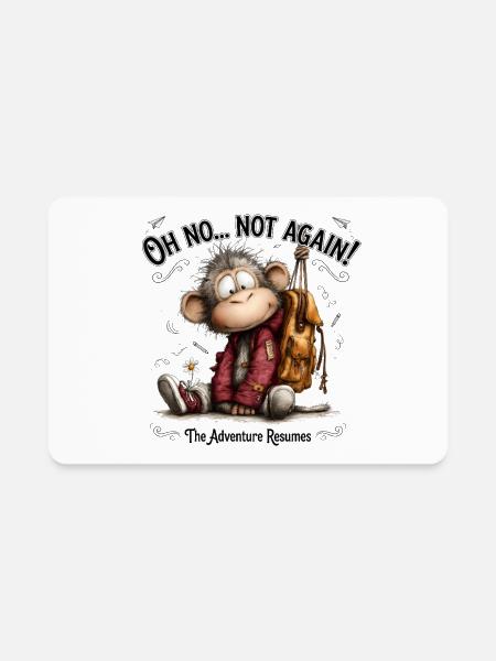 Funny_Surprised_Primate_Class_Vibe - Rectangle Magnet - white - Front