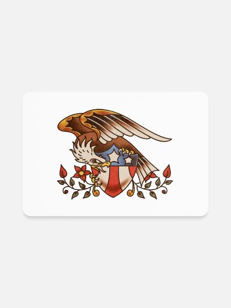 American Traditional Eagle And Shield - Rectangle Magnet - white - Front