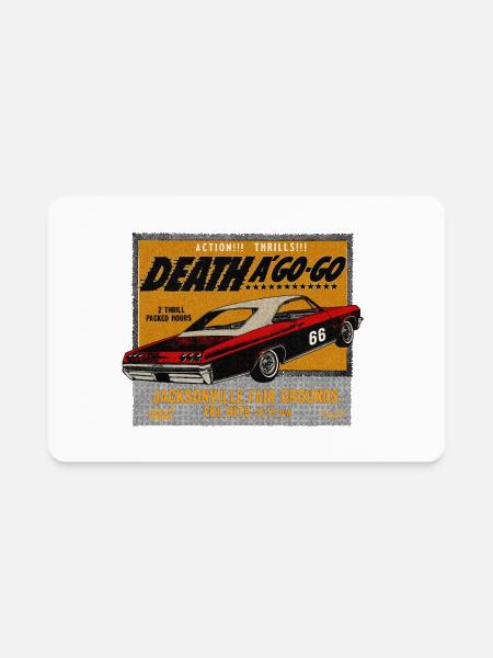 Vintage Muscle Car Race Event - Rectangle Magnet - white - Front