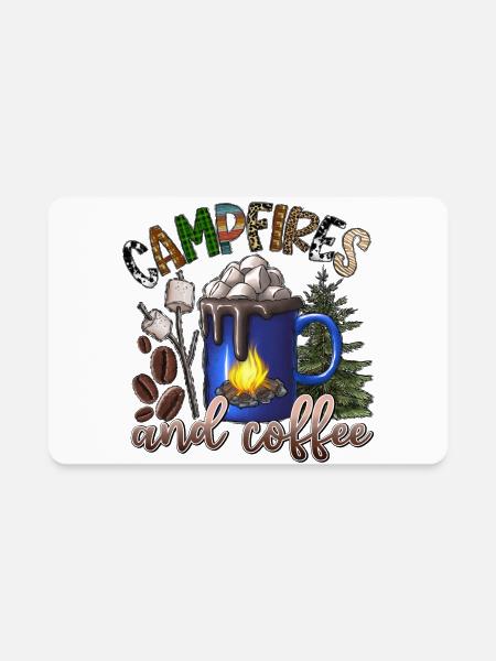 Campfires And Coffee - Rectangle Magnet - white - Front