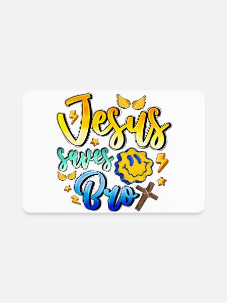 Jesus Saves Bro - Rectangle Magnet - white - Front