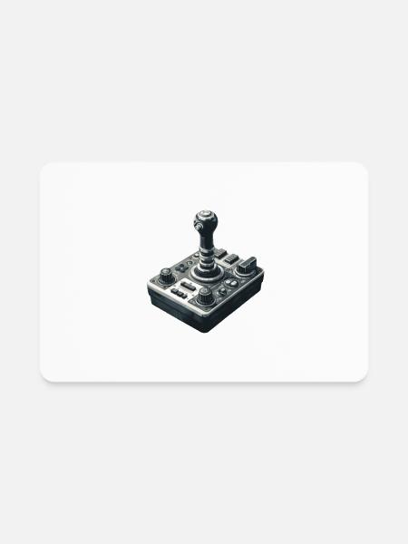 Retro Gaming Joystick, 80s - Rectangle Magnet - white - Front