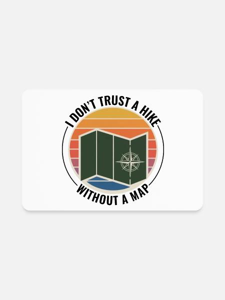 GIS Map Compass Retro Adventure Outdoor - Rectangle Magnet - white - Front