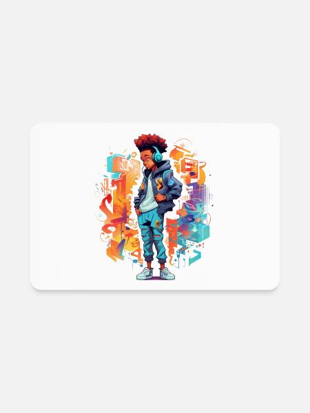 Stylish Boy - Rectangle Magnet - white