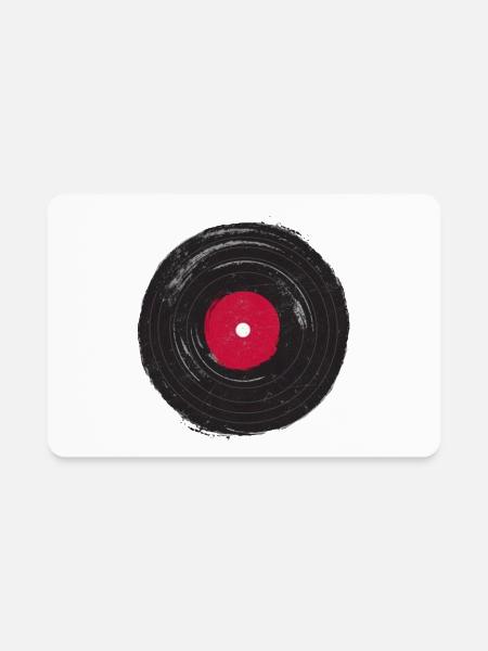 gramophone record ,Drawing - Rectangle Magnet - white - Front