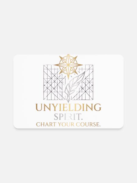 Unyielding Spirit Compass Feather - Rectangle Magnet - white - Front