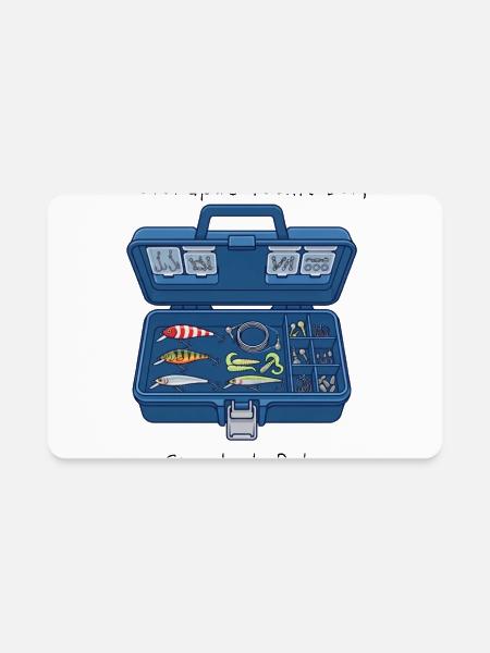 Deep Blue Fishing Lure Kit - Rectangle Magnet - white - Front