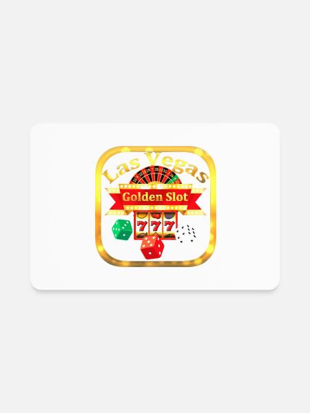 vegas golden slot - Rectangle Magnet - white - Front