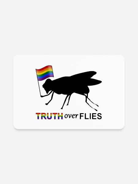 LGBT Truth Over Flies - Rectangle Magnet - white - Front