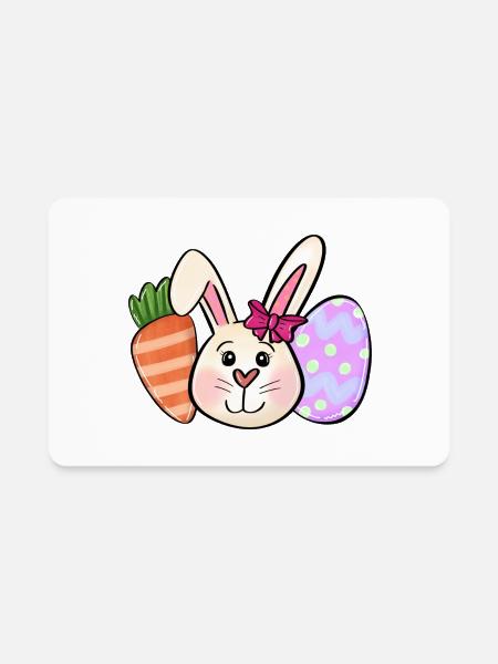 Easter Bunny - Rectangle Magnet - white - Front