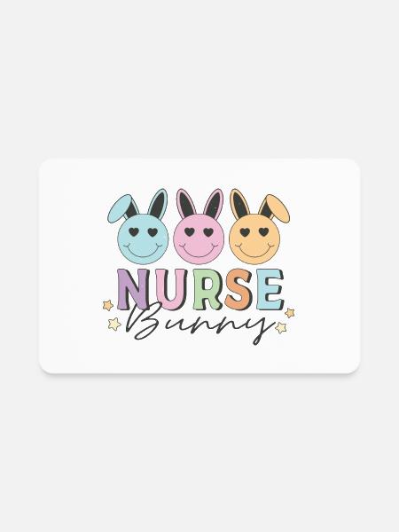 Nurse Bunny Easter Bunny - Rectangle Magnet - white - Front