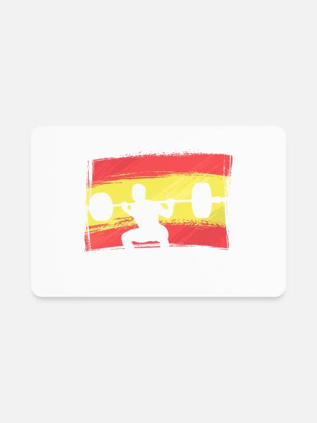 Spanish Squats Powerlifting - Rectangle Magnet - white - Front