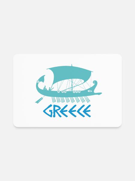 Ancient Greece with ancient ship. - Rectangle Magnet - white - Front