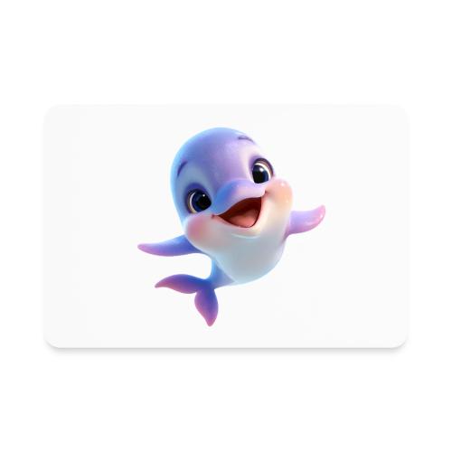 Purple-White Smiling Baby Dolphin - Rectangle Magnet