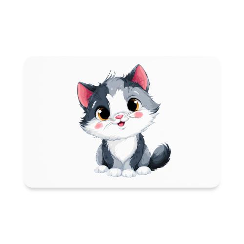 Sweet Sitting Kitten Cartoon Smiling - Rectangle Magnet