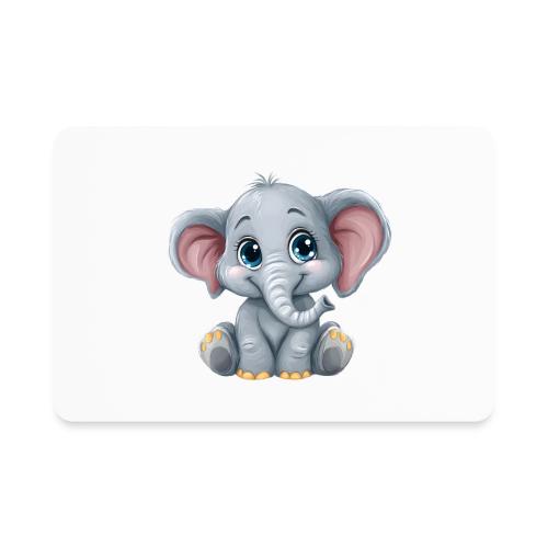 Sweet Cartoon Baby Elephant with Big Eyes - Rectangle Magnet