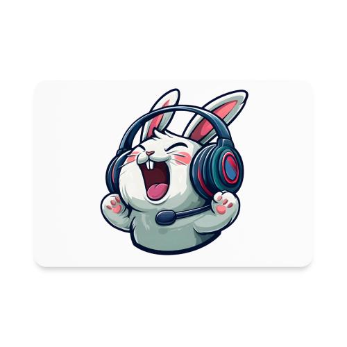 Gamer Bunny Headset Cartoon Design - Rectangle Magnet